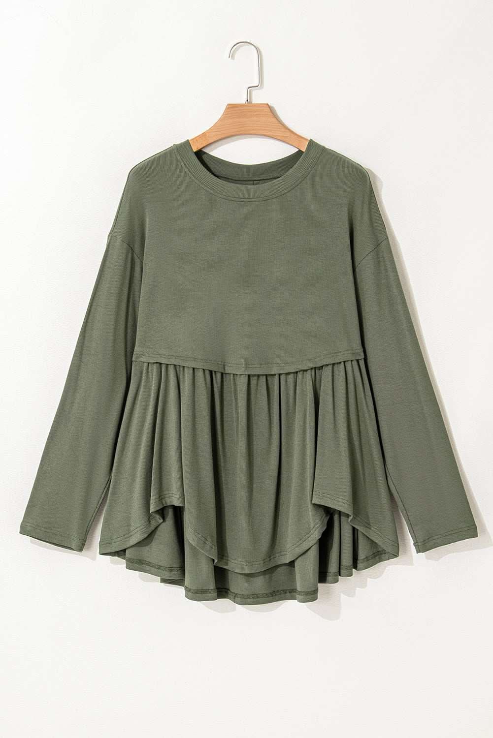 Mist green plus size babydoll top - Love Salve